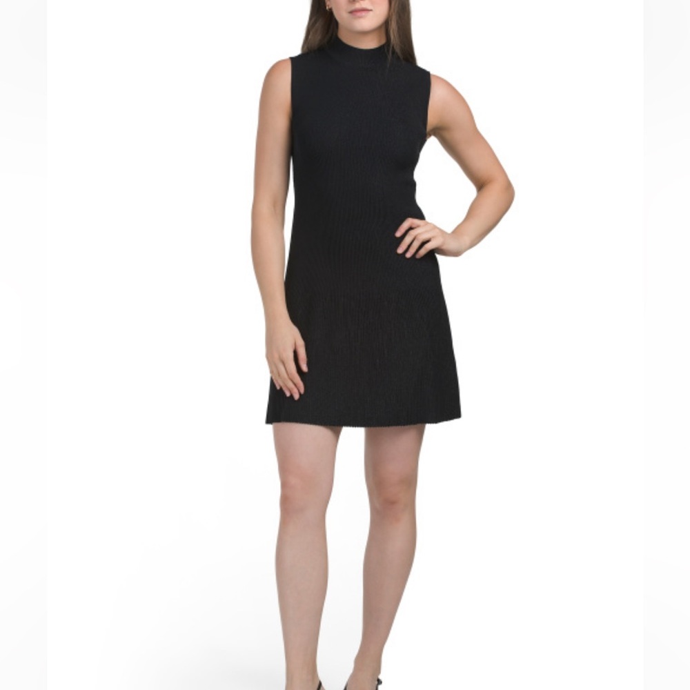 New Theory women’s metallic shine Black Sleeveless Dress